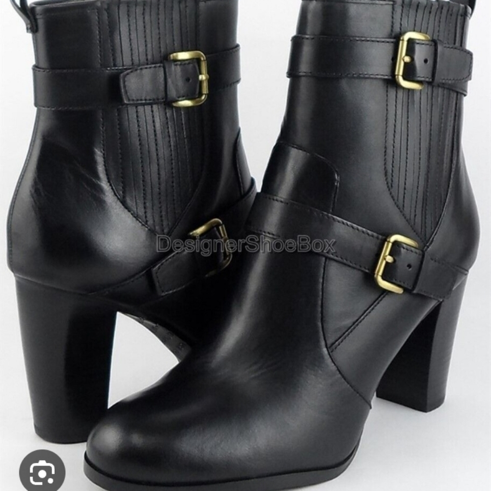 Tahari leather heeled booties